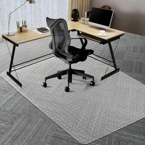 Vicwe Office Chair Mat for Carpeted Floors, 63"X51" Chair Mats with Studs by Vicwe