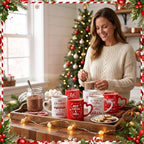 Pickmesh Christmas Coffee Mugs with Heart Handles, 6 Pack 10 Oz Cups - Image 5