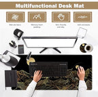ARTSO Large Mouse Pad Keyboard Wrist Rest Combo, Ergonomic Mouse Pad with Wrist Support, Extended Non-Slip Desk Mat Protector, 4-in-1Set Desk Blotter for Office Home, Golden Sun Mountain - Image 2