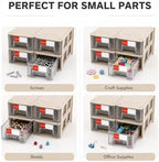 16 Pack Stackable Desk Organizer Drawers for Craft Storage Gray - Image 5