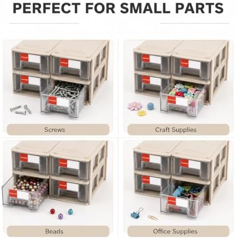 16 Pack Stackable Desk Organizer Drawers for Craft Storage Gray - Image 5