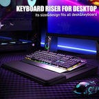 Computer Keyboard Stand with Wrist Rest & Storage Tray - Acrylic Keyboard Riser for Office Desk Accessories Decor, Ergonomic Keyboard Holder for Home Comfortable Typing - Fits All Keyboard Sizes - Image 4