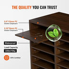 VEVOR Literature Organizers, 12 Compartments Office Mailbox with Adjustable Shelves, Wood Literature Sorter 20.4x12x16.1 inches for Office, Home, Classroom, Mailrooms Organization, EPA Certified Brown - Image 5