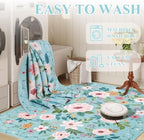 DUKINO 2x10 Runner Rug, Floral Washable Kitchen Runner Rug Non Slip, Teal - Image 6
