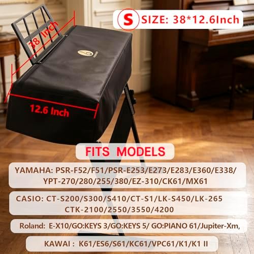 61 Key Keyboard Cover - Waterproof Dustproof Dust Cover with Fleece Lining, Pet-Friendly, Double Zipper Design FIT for YAMAHA PSR-F52 CASIO ROLAND KAWAI Electronic Piano Protection - Image 2