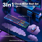 MoKo Cloud Wrist Rest for Keyboard and Mouse with Mouse Pad, Purple - Image 2