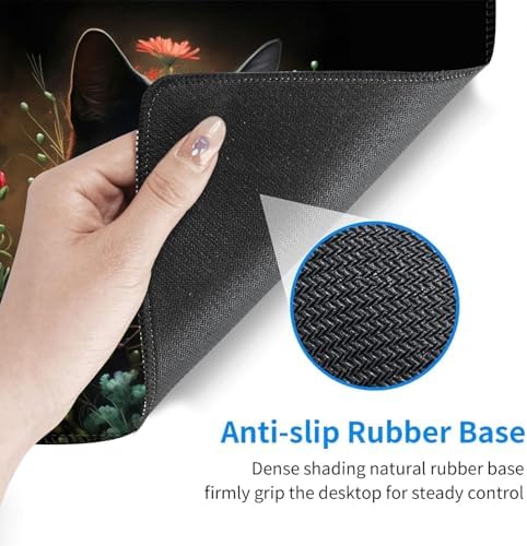 Desk Mat, Mouse Pad with Wrist Rest, 4-in-1 Large Mouse Pads for Desk, Ergonomic Mouse Pad and Keyboard Wrist Rest Gaming Keyboard Mat for Office,Black Cat - Image 4