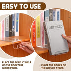 8 Pack Acrylic Book Stands for Display, Clear Bookshelf Holder - Image 5