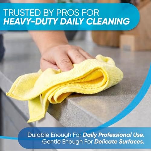 Microfiber Wholesale 16" x 16" All Purpose Towels - 100 Pack - Reusable Wash Cloths, Dust, Kitchen, Car, Shop Rags for Cleaning (Red) - Image 3