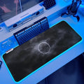 JMIYAV White RGB Gaming Mouse Pad 31.5x12 Inch PC XL Large Extended Mousepad Glowing Led Light Up Desk Pad Non-Slip Rubber Base Computer Cool Mouse Mat Desk Accessories Gaming Setup Storm Halo by JMIYAV
