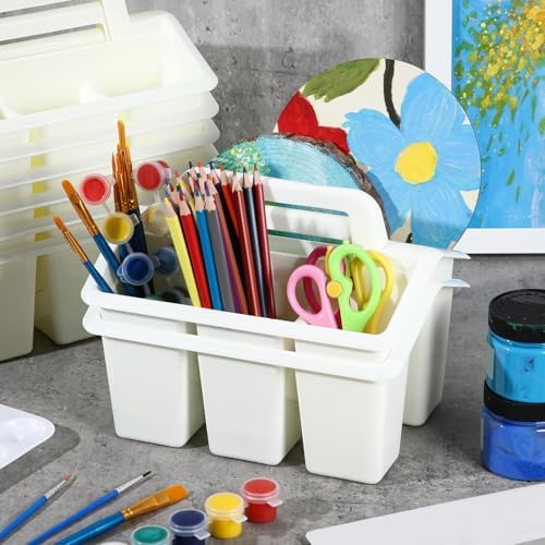 WILLBOND 12 Pcs Classroom Storage Caddies Stackable Utility Caddy, White - Image 6