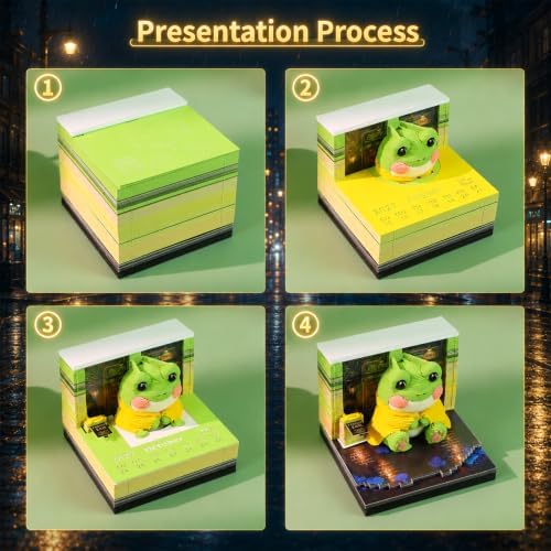 Time Piece Calendar 2027, 3D Sticky Notes Frog Weekly Desk Calendar - Image 2