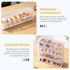 VZZNN 5 Pack Clear Cable Organizer Box with Lid, Plastic Cord Storage Case for Chargers, Power Cords, Electronics Accessories – Transparent Desk Organizer, Stackable, Adjustable Dividers - Image 3
