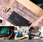 Keyboard Mouse Pad Set,Extended Gaming Mouse Pad + Memory Foam Keyboard Wrist Rest Support, Proverbs 31:25, Bible Pink Office Desk Mat Writing Pad Easy Typing Pain Relief,XXL Large Mousepad Desk Mat - Image 2