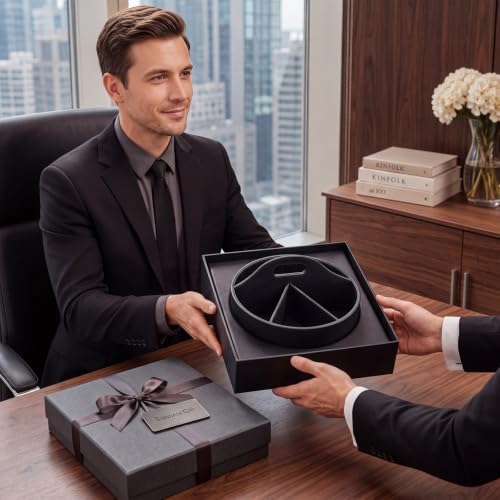 Aesthetic PU Leather Rotating Desk Storage Organizer, Black - Image 3