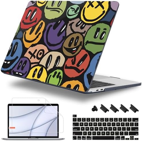 for MacBook Pro 16 inch Case 2019 2020 Release Model A2141, Plastic Hard Shell Cover with Keyboard Cover & Screen Protector for MacBook Pro 16 inch with Touch Bar & Touch ID, Happy Emoji by WelcomeViseNewitems