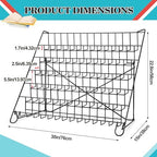 Gejoy 6 Tiered Book Display Rack Wire CD Display Rack Book SigningTabletop Magazine Countertop Holder Retail Literature Brochures Holder(Black) - Image 3