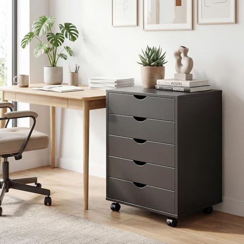 5 Drawers Mobile File Cabinet, Printer Stand Storage Cabinet - Image 2