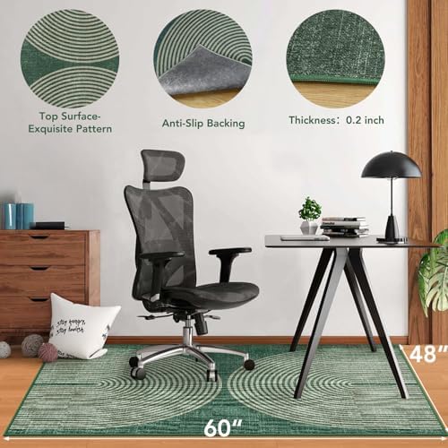 Office Chair Mat for Hardwood Floor&Tile Floor,48"X 60"-Geo Green - Image 2