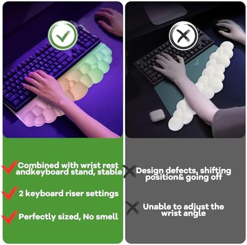 Ergonomic Wrist Rest for Keyboard, Soft Memory Foam Cloud Keyboard Stand - Image 6