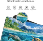 36x24 Desk Mat Sea Turtle Mouse Pad Oversized Huge Mousepad Gaming XXXL Extra Large Desk Pad Giant Computer Mat with Stitched Edges Non-Slip Rubber Base for Office Work Home Game - Image 4