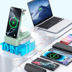 300W Charging Station for Multiple Devices Apple, Zutspzss 10 in 1 Wireless Charger for iPhone 16, GaN III USB C 65W PD Fast Charging Stand Dock for MacBook, Apple Watch&Airpods,Green - Image 3