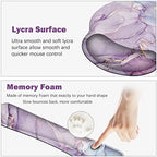 ARTSO Large Mouse Pad Ergonomic Keyboard Wrist Rest Support Set, Memory Foam Gel Wrist Pad, Extended Desk Mat Protector, Non-Slip Desk Blotter, Purple Blue Marble - Image 4
