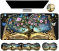 4Pcs Memory Foam Keyboard Wrist Rest Desk Mat Set, Book Tree by Dikoer