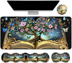 4Pcs Memory Foam Keyboard Wrist Rest Desk Mat Set, Book Tree by Dikoer