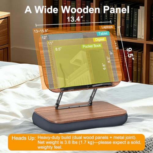 Lap Bean Bag Book Holders for Reading Hands Free, Adjustable Book Stand - Image 5