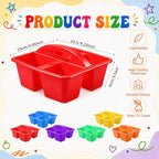 6 Pcs Plastic Classroom Caddy with Handle 4 Compartment Purple Classroom Caddies Organizer Classroom Caddy Portable for Teachers, Art Craft Crayon Marker Holder Baskets (Purple) - Image 3