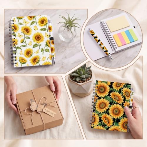 Sprial Notebooks with Pens Bulk, 48 Pack, 5.5 x 4.7 Inch Sunflower - Image 6