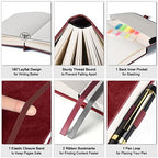 5 Pack College Ruled Notebook Bulk, A5, 312 Numbered Page Thick Journal Set - Image 3