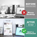 3-Tier Brochure Holder 8.5x11, Desktop Literature & File Organizer, 2-Pack - Image 6