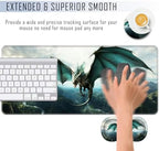 TGFEWYTJYJ Extended Gaming Mouse Pad,Memory Foam Ergonomic Keyboard Mouse Wrist Rest Support Set,Large Desk Mat with Stitched Edges,Non-Slip Base Mousepad Home Office,Dragon in Flight - Image 4