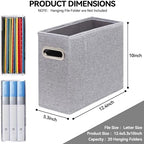 6 Packs Letter Size File Organizer, File Folders Organizer, Fabric Storage Box, Collapsible Paper Organizer with Metal Handle, Smooth PVC Rails, Only Box (Gray) - Image 2
