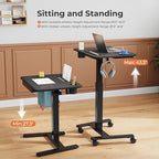 28" Mobile Standing Desk with Drawer, Portable Laptop Desk (Pack of 2) - Image 4