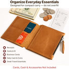 Leather Insert for Pocket Size Notebook (4" x 5.1") – Handmade Notebook Organizer with Card Slots & Zipper Pocket, Refillable Journal Insert, Travel Notebook Insert, Planner Insert, Warm Brown - Image 4