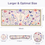 Cute Desk Mat, 4in1 Large Mouse Pad with Wrist Rest, Desk Matt for Desktop, Deskpad Mat, Anti-Slip XXL Computer Ergonomic Mousepad with Wrist Support for Keyboard and Mouse I Retro Purple Floral - Image 3