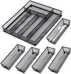 Neudeco Drawer Organizer Set, Black Mesh, 6 Pack - Image 2