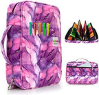 YOUSHARES 300 Slots Colored Pencil Bag - Handy Large Capacity Oxford Multi-Layer Zipper Pencil Bag for Prismacolor Colored Pencils & Gel Pen (Marble Purple) by YOUSHARES