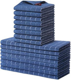 Homaxy Cotton Terry Kitchen Towels and Dishcloths Set of 16, Navy Blue by Homaxy