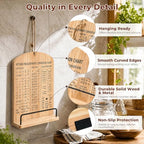 Cookbook Stand for Kitchen Counter, Solid Wood Adjustable with Built-in Kitchen Conversion Chart, Recipe Book Holder for iPad Tablet Cookbooks, Foldable & Portable with Non-Slip Base - Image 2