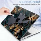 May Chen for M5 MacBook Air 13.6 Inch Case 2026 2025 2024-2022 Release M5 A3449 M4 A3240 M3 A3113 M2 A2681, Plastic Hard Shell Case for MacBook Air 13.6" with Retina Display, Golden Lilies Flowers - Image 4