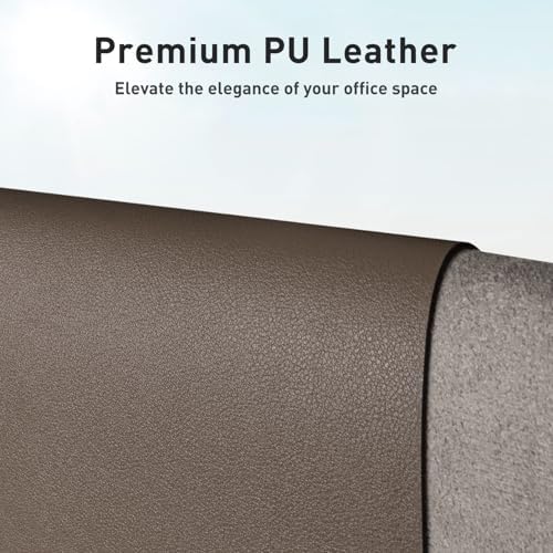 Aothia Faux Leather Desk Mat - Large Mouse Pad, Non-Slip PU Leather Blotter, Waterproof Writing Surface for Office and Home (Coffee 55" x 24") - Image 2
