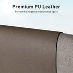 Aothia Faux Leather Desk Mat - Non-Slip PU Leather Desk Blotter, Waterproof Writing Surface, Large Desk Pad for Office & Home (Coffee, 55" x 17") - Image 2