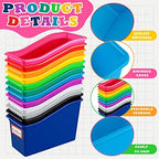 Jinei 24 Pack Book Bins for Classroom with Name Labels, 12 Color Rainbow - Image 3