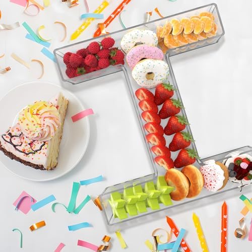 13.8" Extra Large Acrylic Letter Charcuterie Board Box, Reusable Fillable Letter Cake Candy Dish Display Serving Tray for Birthday Anniversary Party Decoration (I) - Image 4