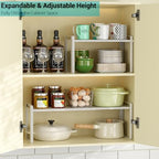 2 Pack Long Expandable Kitchen Cabinet Organizer Shelves - Image 2