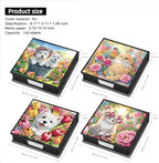 4Pcs Cat DIY Diamond Art Painting Sticky Notes Holder (640 Blank Notepads) Cube Note Box Mosaic Craft Set for Office Accessories Desk Office Workplace - Image 5